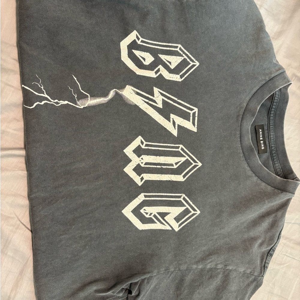Anine Bing Graphic Tee in Charcoal